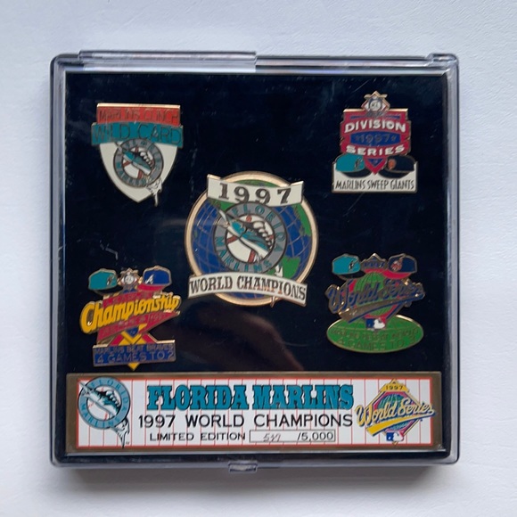 Commemorative Pin Set 97 FL Marlins World Series - Picture 1 of 4